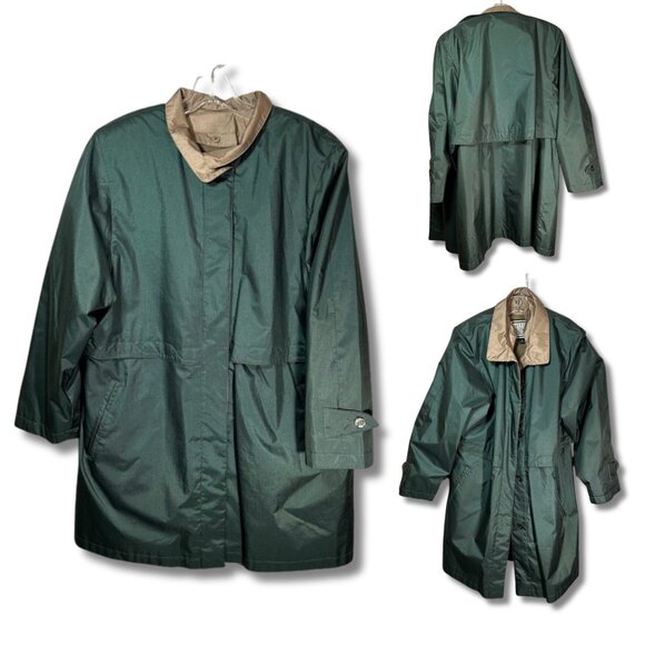 Share VTG Fleet Street Womens Green Rain Jacket Chore Barn Coat Y2K Streetwear S - Picture 1 of 15